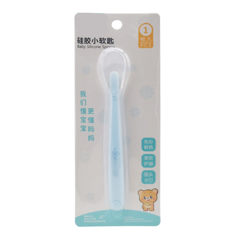 Xi'erbao Brand Infant Full Silicone Spoon, Soft Silicone Baby Feeding Spoon & Soup Spoon with Soft Tip, Model 9384