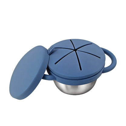 Food-grade Silicone Baby Food Bowl with Double Handles, Leak-proof, Special for Infants, Amazon Stainless Steel Children Feeding Tableware