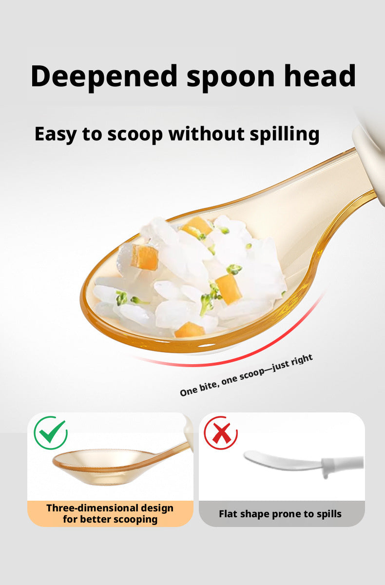 Food-grade tableware for one-year-old babies learning self-feeding, training forks and spoons for complementary food practice