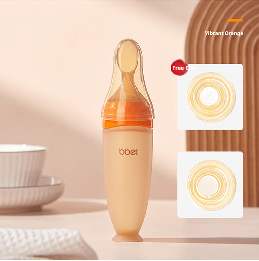 Wholesale Food-Grade Silicone Squeeze Baby Spoons for Infant Supplementary Food, Rice Cereal Feeding