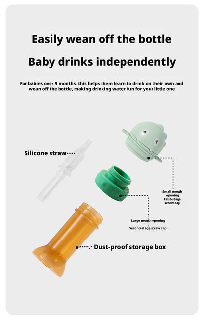 Cartoon Straw Sippy Cup for Babies, Tritan Material, Large Belly Water Cup for Kids, Children Water Bottle, Wholesale for Students