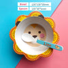 Cute Cartoon Children's Bowl and Spoon Set Made of Bamboo Fiber, Household Baby Dining Bowl, Food Bowl and Soup Bowl for Kids' Complementary Food