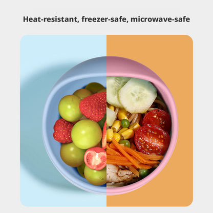 Large Snail-shaped Silicone Baby Bowl, Children Tableware Set including Anti-slip Suction Food Bowl, Baby Fork & Spoon and Silicone Plate