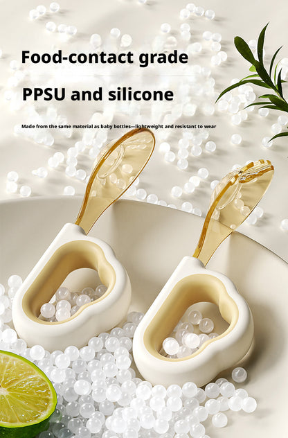 Food-grade tableware for one-year-old babies learning self-feeding, training forks and spoons for complementary food practice