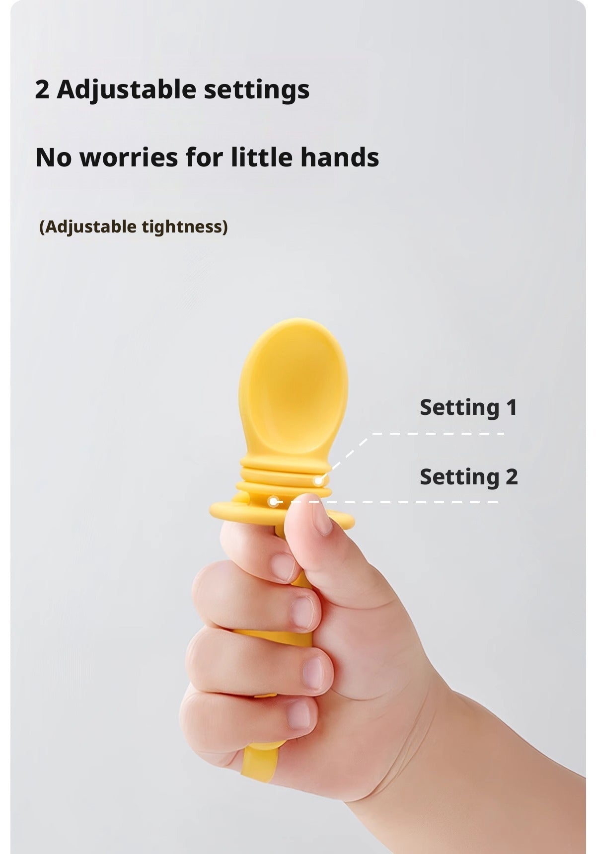 IKV Silicone Spoon, Soft Baby Spoon for Self-Feeding, All-in-One Toddler Spoon and Fork with Anti-Drop Design