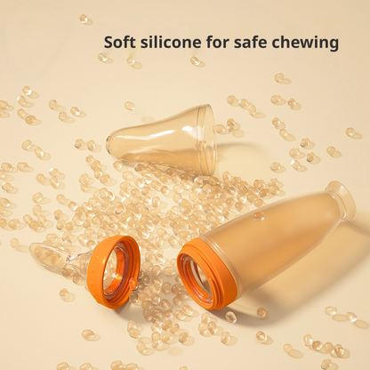 Wholesale Food-Grade Silicone Squeeze Baby Spoons for Infant Supplementary Food, Rice Cereal Feeding