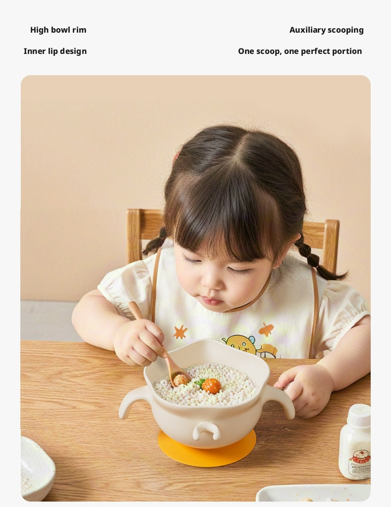 PUTOT Baby Food Bowl with Suction Cup, Special Beak-shaped Egg Drop Bowl for Infants, Self-feeding Plate for 1-year-old Children