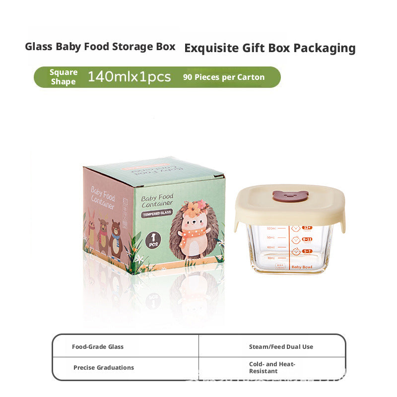 Glass Baby Food Storage Containers, Baby Food Bowls, Airtight Storage Jars for Separating Baby Snacks and Candies, Infant Fresh-Keeping Boxes