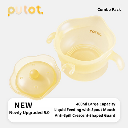 PUTOT Baby Food Bowl with Suction Cup, Special Beak-shaped Egg Drop Bowl for Infants, Self-feeding Plate for 1-year-old Children