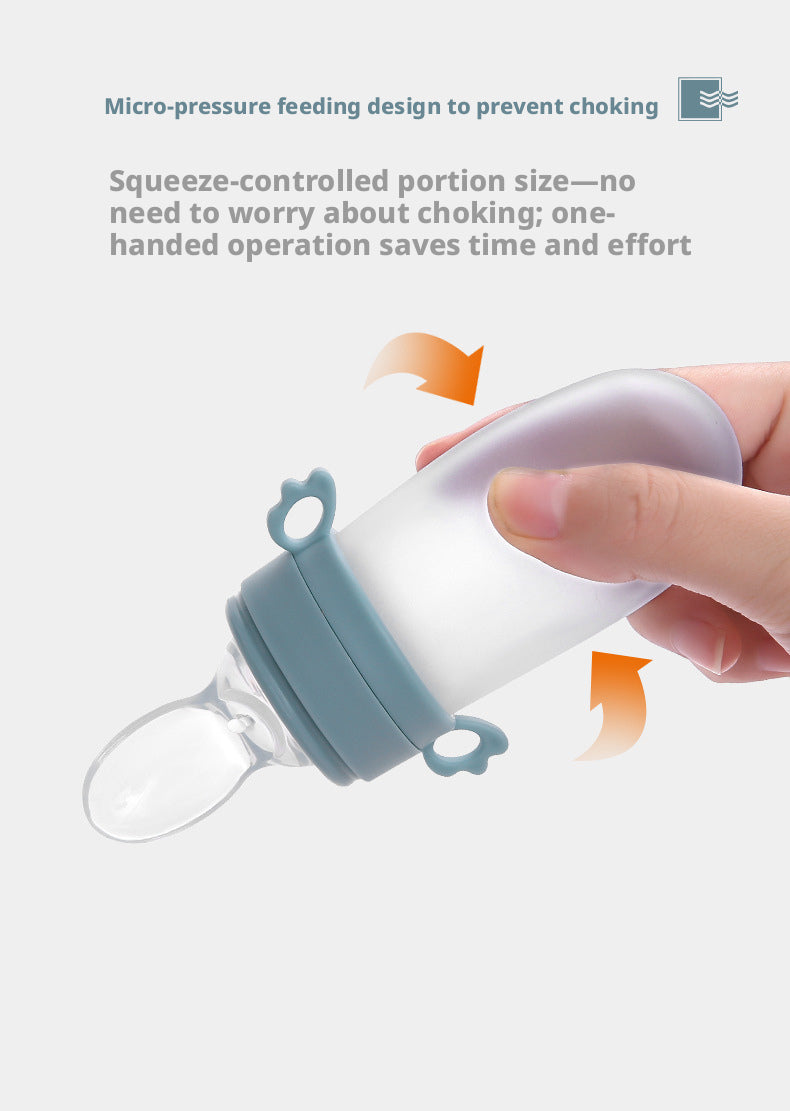 Dual-purpose Baby Multifunctional Rice Cereal Bottle & Food Feeder, Portable Fruit & Vegetable Feeding Bag, Rice Cereal Spoon for Complementary Food Feeding