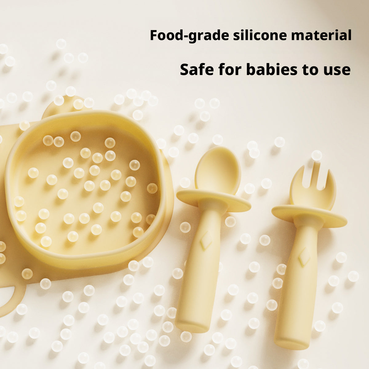 New Arrival Compartmentalized Children's Tableware Set, Baby Silicone Food Bowl, Portable Foldable Fork and Spoon, Animal Cartoon Plate