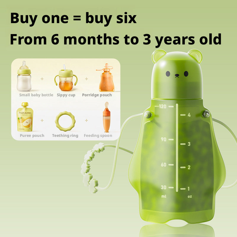 Food-grade silicone baby squeeze feeder for outdoor use, suitable for complementary food pouches, fruit puree bags and feeding porridge