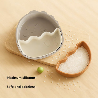 Cross-border Hot Sale Cute Dinosaur Divided Plate for Babies, Kids Dinner Plate Set, Food-Grade Silicone Plates for Infants and Toddlers