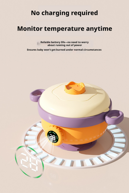 New Baby Food Bowl, Special Water-Filled Thermal Bowl for Infants, Constant Temperature, Household & Portable, with High-Definition Digital Display