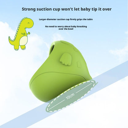 Food-Grade Dinosaur Silicone Bowl, Cartoon Baby Suction Feeding Bowl, Steamable & Boilable, Drop-Resistant Snack Bowl, Children Tableware