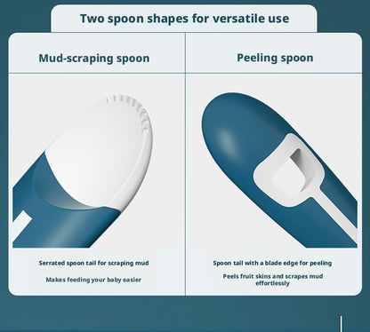Baby Spoon, Kids Fruit Scraper Spoon, Toddler Food Supplement Spoon with Peeling Function, Feeding Tableware, Multi-functional Detachable & Washable Feeding Spoon