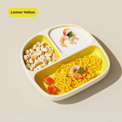 Factory wholesale liquid silicone suction divided plate, anti-spill baby food bowl, simple children tableware with suction and anti-drop design