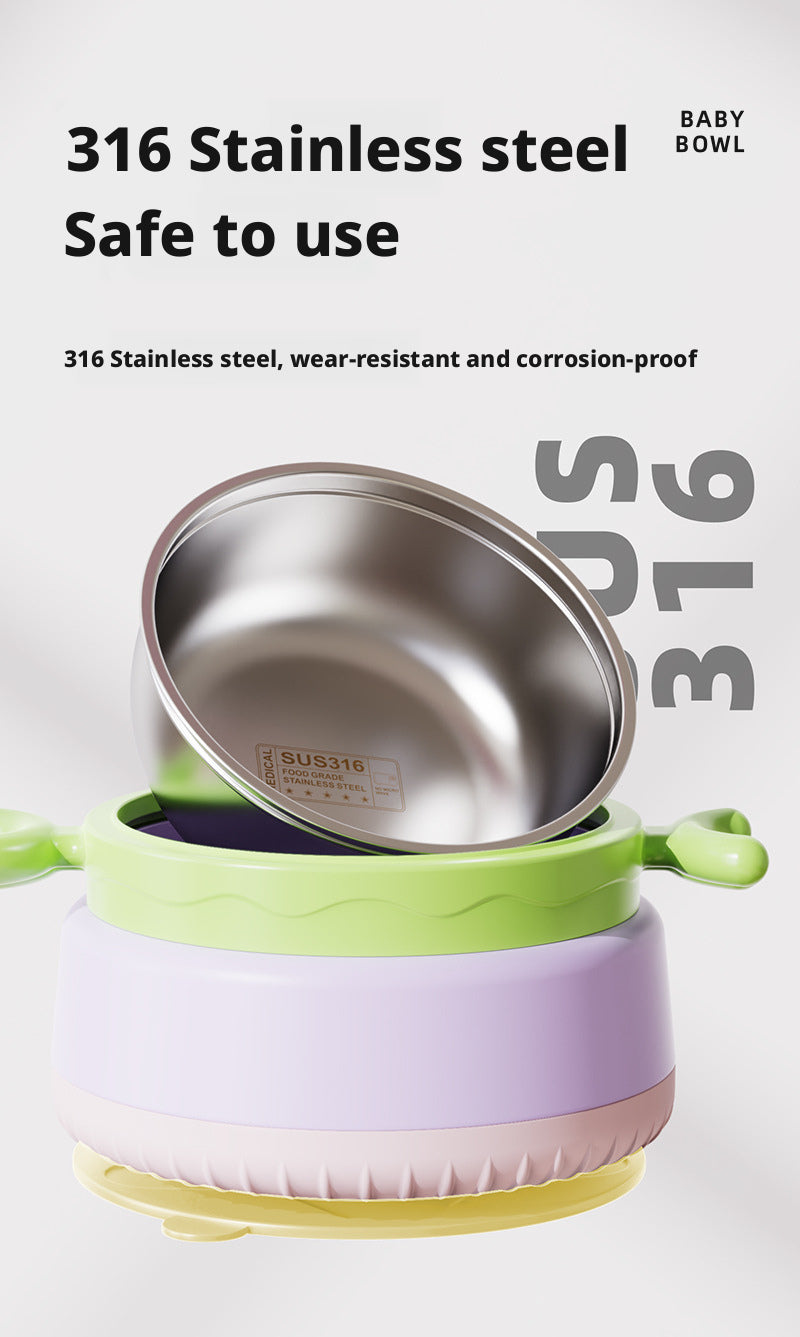 Household Stainless Steel Baby Thermal Food Bowl, Drop-Proof & Heat-Resistant Special Dining Bowl for Kids, Wholesale as Gifts