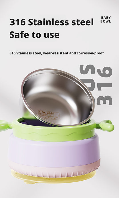 Household Stainless Steel Baby Thermal Food Bowl, Drop-Proof & Heat-Resistant Special Dining Bowl for Kids, Wholesale as Gifts
