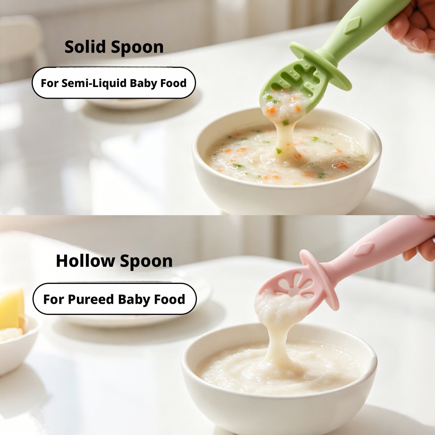 Silicone Baby Spoon, Self-feeding Spoon for Baby Liquid Food, Training Spoon, Maternity & Baby Product, Lick Spoon, Soft Supplementary Food Spoon, Integrated Design