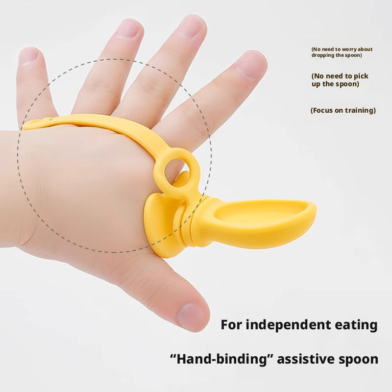 IKV Silicone Spoon, Soft Baby Spoon for Self-Feeding, All-in-One Toddler Spoon and Fork with Anti-Drop Design