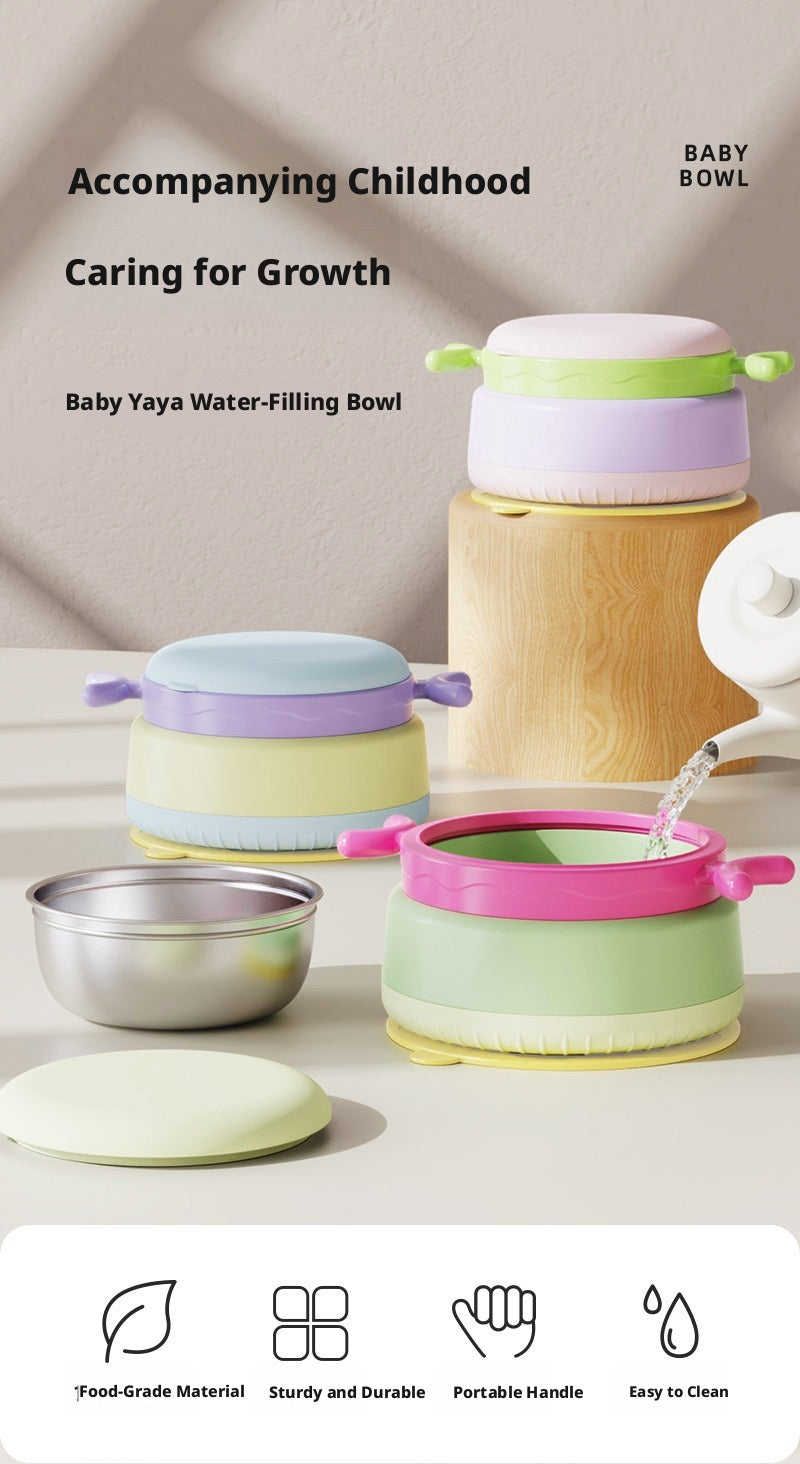 Household Stainless Steel Baby Thermal Food Bowl, Drop-Proof & Heat-Resistant Special Dining Bowl for Kids, Wholesale as Gifts
