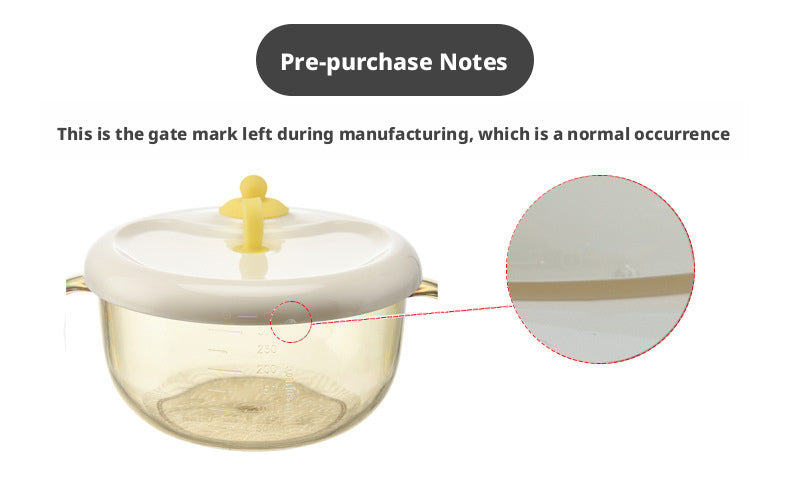 PPSU Baby Food Bowl with Straw for Soup, Double-handled Bowl for Infants and Toddlers to Eat Rice Cereal and Porridge