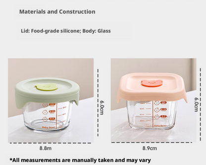 Glass Baby Food Storage Containers, Baby Food Bowls, Airtight Storage Jars for Separating Baby Snacks and Candies, Infant Fresh-Keeping Boxes